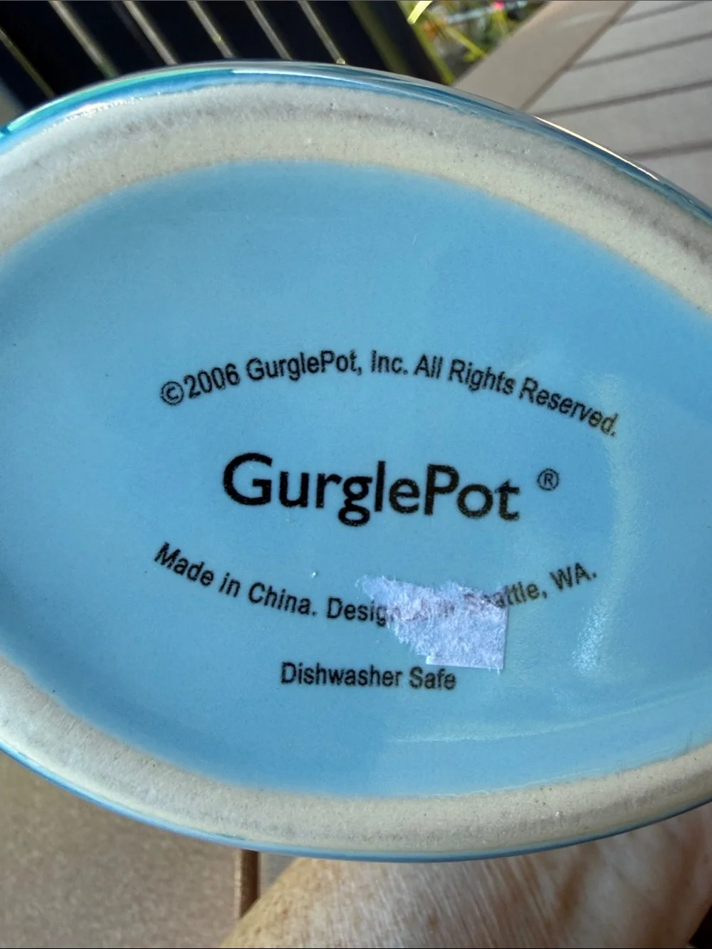 Large GurglePot Gurgling Fish Water Pitcher Ombre Blue - Picture 4 of 7
